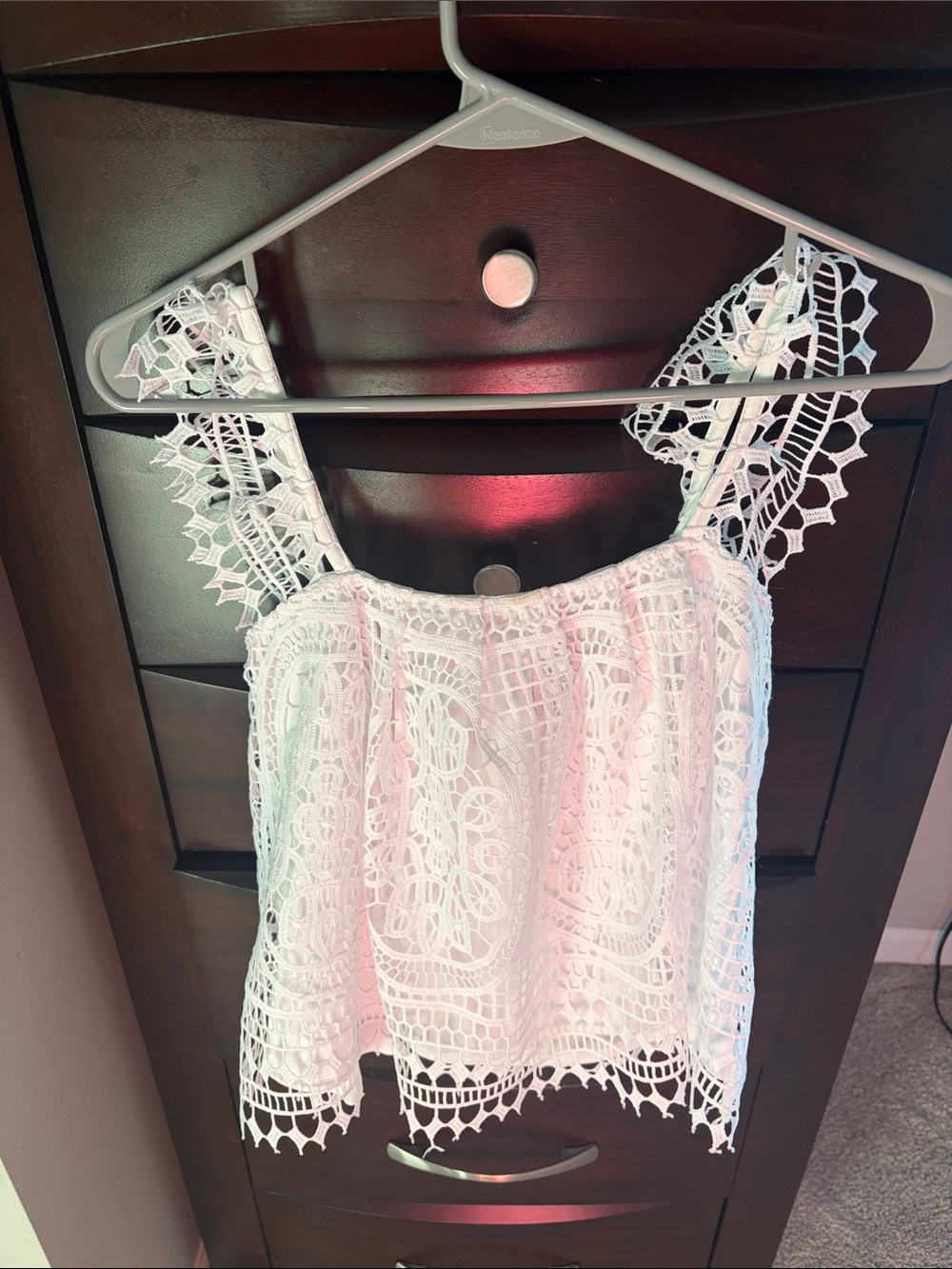 Express White Crochet Lace Camisole
